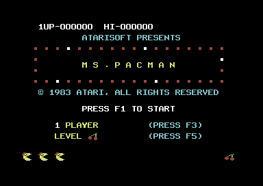 Ms Pac-Man title screen for Commodore 64